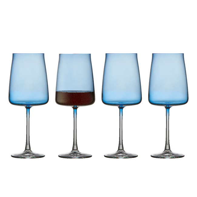 Kieliszki do czerwonego wina 540 ml 4 sztuki Niebieskie 31576 - Lyngby Glas