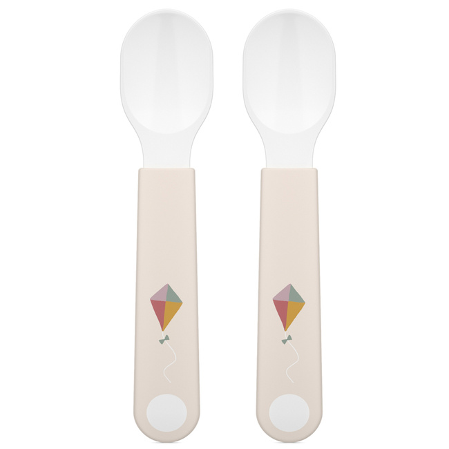 2 Łyżki dziecięce Mepal Mio Sunshine & Rainbow wykonane z tworzywa sztucznego 