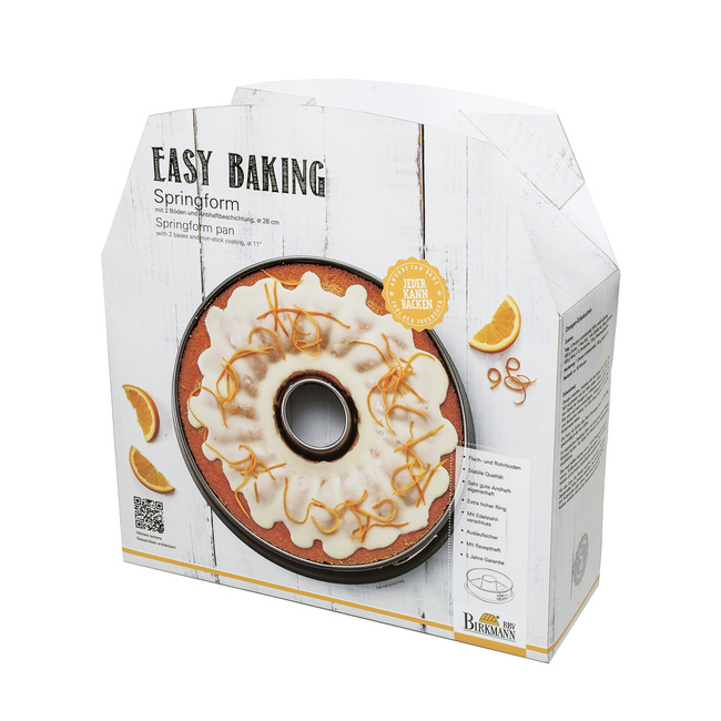 Tortownica - dwa rodzaje dna - Easy Baking 28 cm - Birkmann