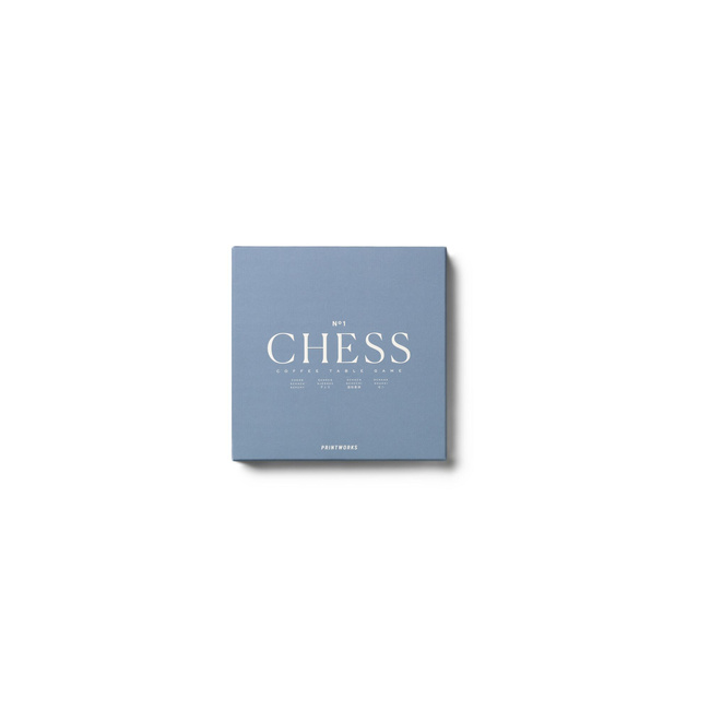Szachy Printworks Classic Chess Dusty Blue, drewniane figury i plansza z akrylem