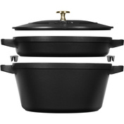Zestaw 2 Naczyń + Pokrywka 24 Cm Czarny - Staub
