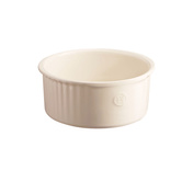 Naczynie do sufletu Emile Henry 21 cm, kremowe, ceramiczne, z plisowanym brzegiem