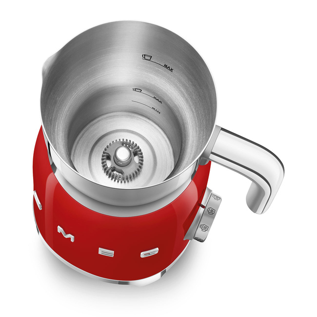 Smeg - Spieniacz do mleka, czerwony 50's Style MFF11RDEU Czerwony