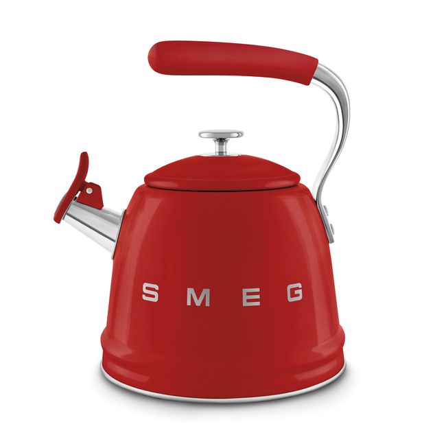 Smeg - Czajnik z gwizdkiem, czerwony 50's style WKF01RD