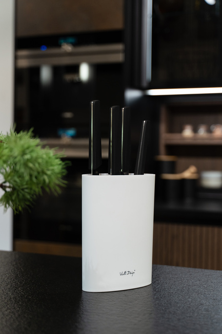 Stojak na noże Vialli Design Bianco 30386, owalny z pręcikami