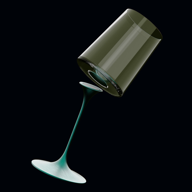 Kieliszki do czerwonego wina Trebonn SplitGlass 450 ml, zielony zaczep, 2 czasze bez nóżki
