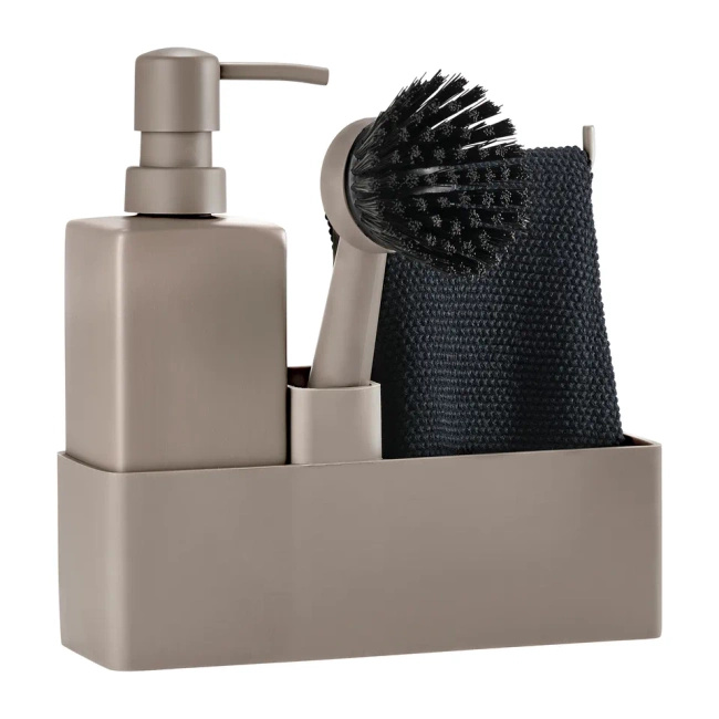 Organizer do zlewu ze ściereczką Singles taupe 28078 - Zone Denmark
