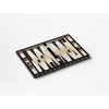 Backgammon Printworks lakierowany, czarny, eklektyczny wzór, drewniana plansza