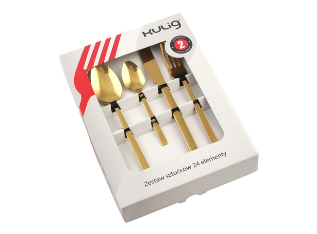 Komplet Sztućców Piano Gold 24 Sztuki W Pudełku 29330 - Kulig