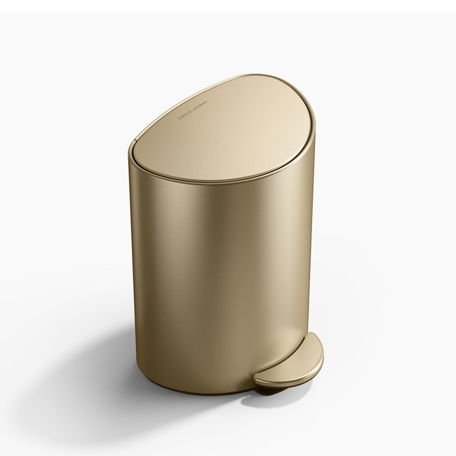 Kosz pedałowy Simplehuman CW2129, 6 l, półokrągły, matowe złoto