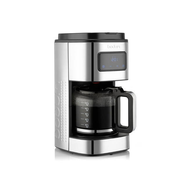 Ekspres przelewowy Bodum Bistro 1,5 l z programatorem, 12 filiżanek, srebrny