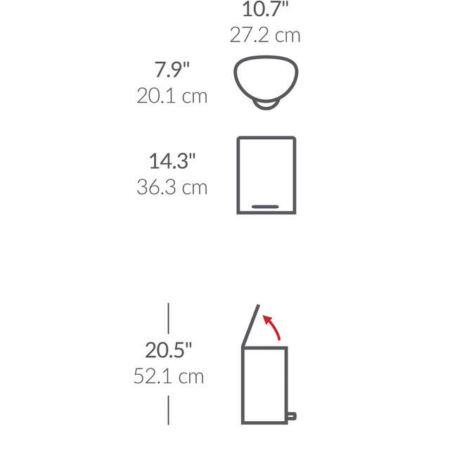 Kosz pedałowy Simplehuman CW2108, 6 l, półokrągły, biała stal