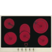 Smeg - Płyta Kuchennna Coloniale P875po Kremowy + Czarne Szkło (Pokrętła Z Mosiądzu)