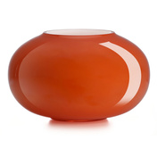 Wazon z dmuchanego szkła 18 cm pomarańczowo-biały Ivv