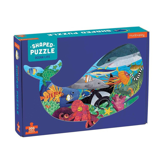 Mudpuppy Puzzle konturowe Wieloryb Życie oceanu 300 elementów 7+