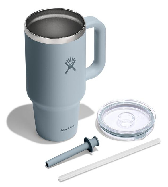 Kubek termiczny Hydro Flask 32 oz Travel Tumbler ze słomką i uchwytem, Shale Grey