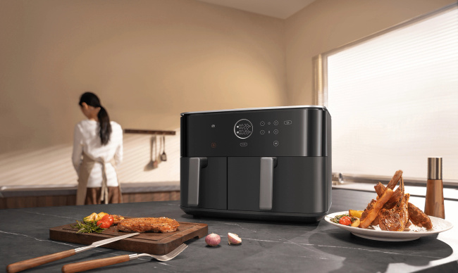 Xiaomi Dual Zone Air Fryer 10L Czarna Frytkownica 2700W 3.5L+6.5L Podwójna Strefa Smażenia