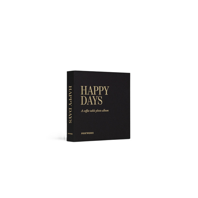 Album na zdjęcia Printworks Happy Days S, czarny, czarne karty, 24 x 24 cm