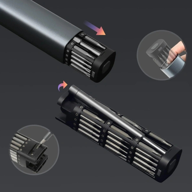 Wkrętak precyzyjny Extralink Powerlink 46 w 1, bity ze stali S2, etui aluminiowe