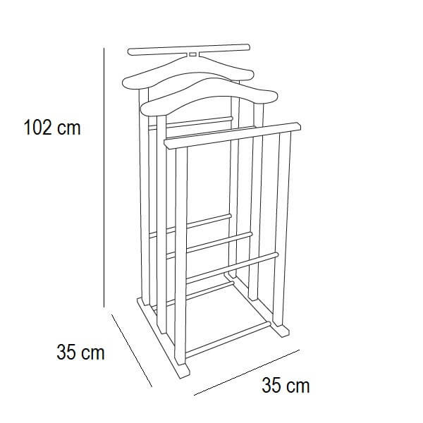 Arredamenti Maxi Stojak na koszule i garnitur - 102 x 35 cm, Brązowy
