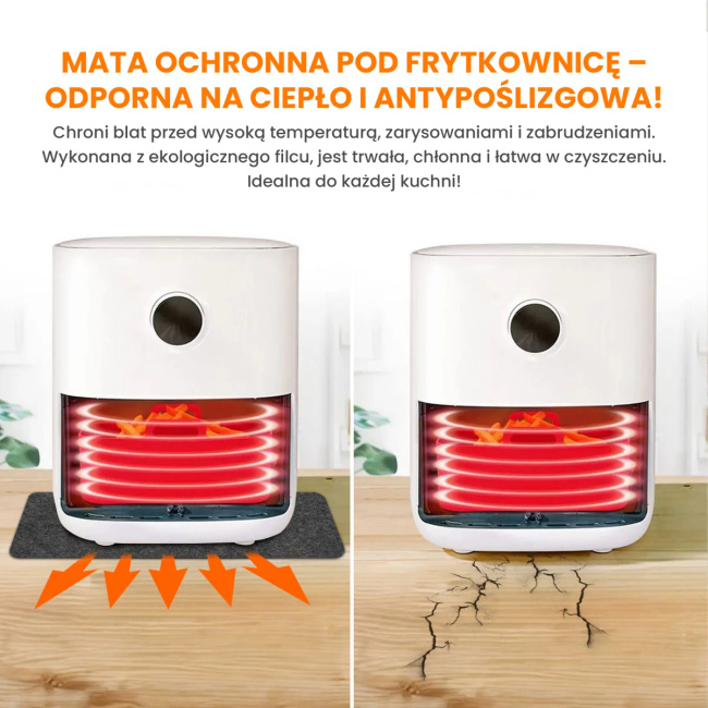 Extralink Home | Ochronna mata pod air fryer | 44x30 cm