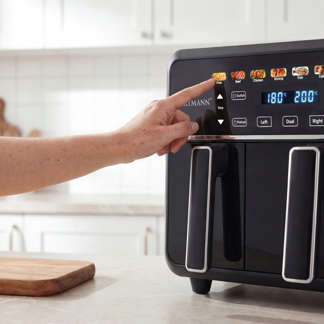 Frytkownica beztłuszczowa dwukomorowa Wartmann WM-2511 11L Dual Air Fryer 3w1 Infrared