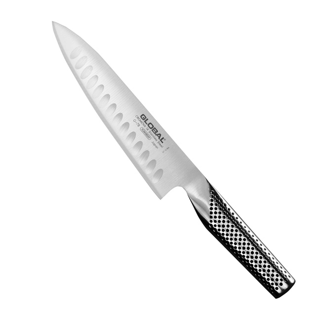 Nóż Szefa Kuchni Global G-78 Żłobiony 18cm - Profesjonalne Narzędzie Do Kuchni