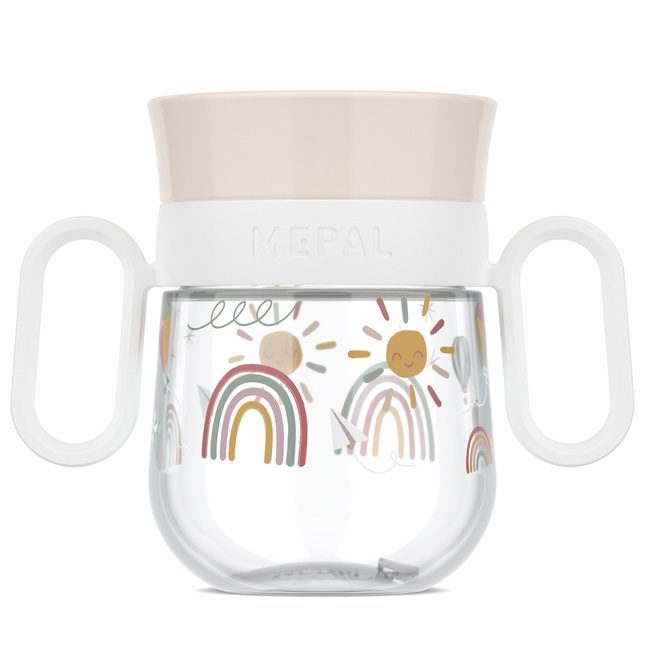 Kubek treningowy 360° Mepal Mio 200 ml do nauki picia, Sunshine & Rainbow