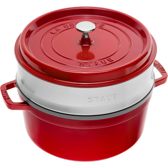 Garnek żeliwny okrągły z wkładem 3.8 ltr czerwony - Staub