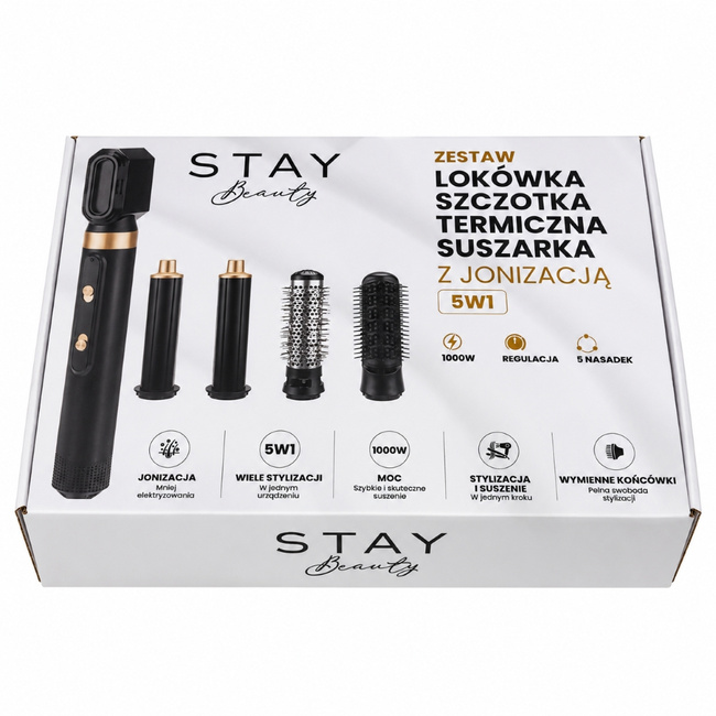 Lokówko-suszarka StayBeauty by Extralink M-17934, szczotka termiczna 5 w 1, 1000 W