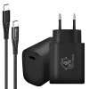 Extralink Smart Life | Zestaw Usb Type-C To Type-C, 200cm, Czarny + Ładowarka 18W Pd3.0 | Czarna