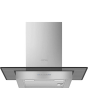 Smeg - Okap przyścienny, 60 cm, T-kształtny Universal Kbt600ve Stal nierdzewna + Szkło.
