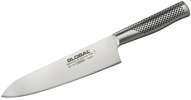 Profesjonalny Nóż Szefa Kuchni Global GF-33 ze Stali CROMOVA 18, Ostrze 21cm
