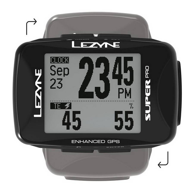 Licznik rowerowy LEZYNE SUPER PRO GPS HRSC LOADED w zestawie opaska na serce + czujnik prędkości/kadencji