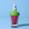 Pojemnik do lodów na patyku Qualy Bunny, biało-zielony króliczek