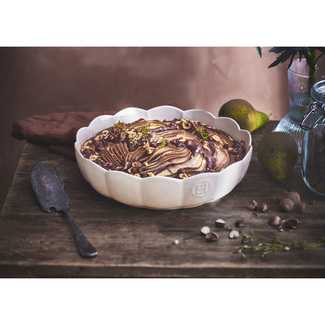 Emile Henry Okrągłe Naczynie Do Zapiekania 26 Cm Beżowe 