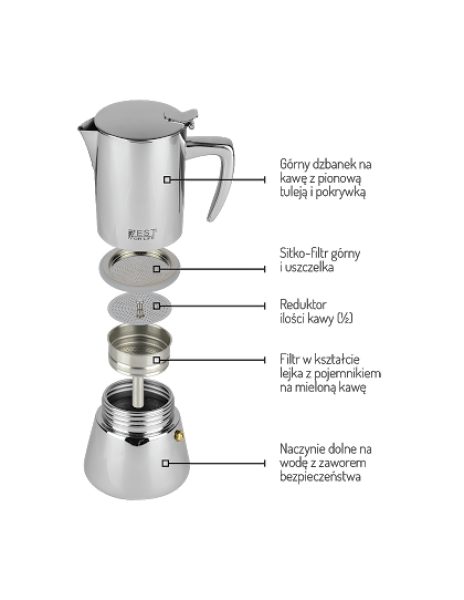 Kawiarka ze stali nierdzewnej na 4 filiżanki power - zest for life