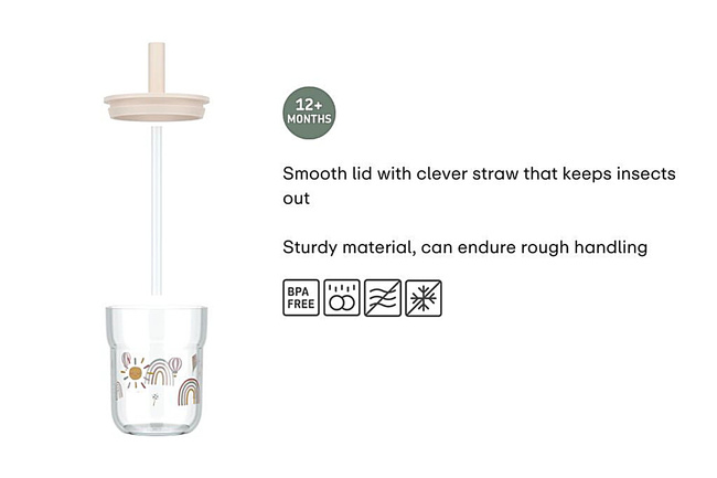 Szklanka Dziecięca Ze Słomką Mio 250Ml Little Farm - Mepal