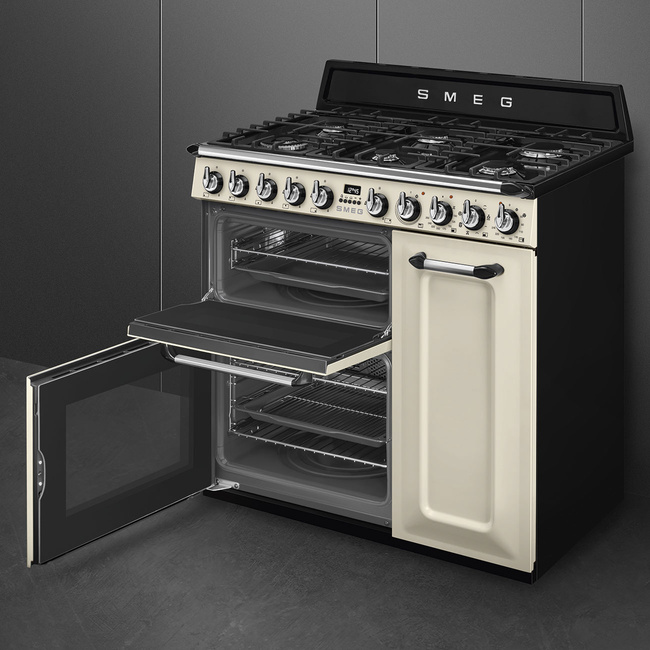 Smeg - Kuchnia wolnost., 90cm, Victoria, krem. Victoria TR93P kremowy.