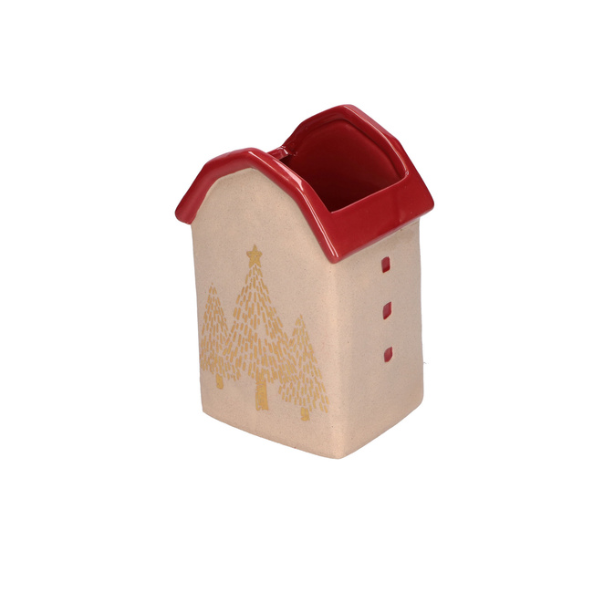 Osłonki na doniczkę Rituali Domestici Dicasa, domki ze złotymi choinkami, 2 szt., 15,5 cm
