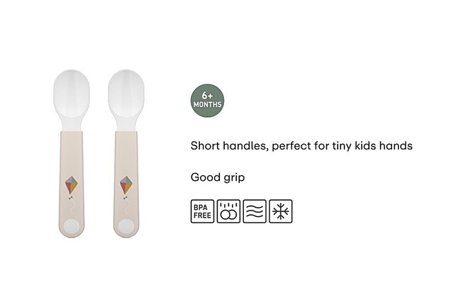 2 Łyżki dziecięce Mepal Mio Sunshine & Rainbow wykonane z tworzywa sztucznego 