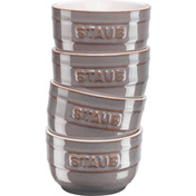 Zestaw 4 Ramekinów Okrągłych 9 Cm, Antyczny Grafitowy - Staub