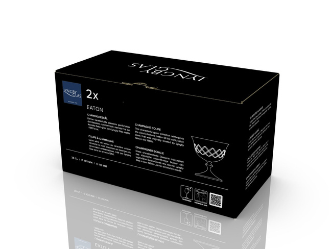 Kieliszki do szampana ze szkła kryształowego Eaton 280 ml 2 sztuki - Lyngby glas