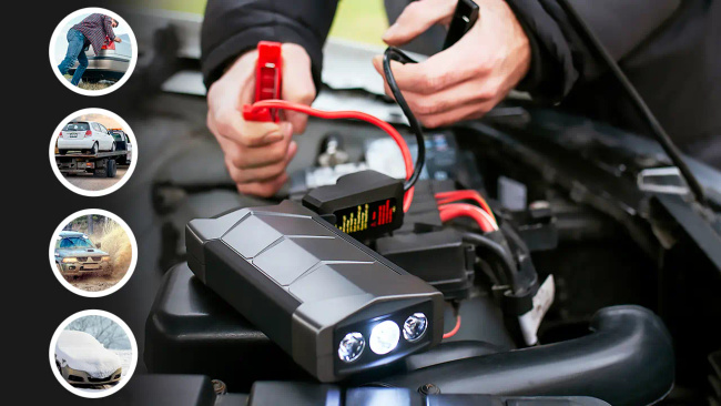 EXTRALINK Jump Max7 10000 mAh Powerbank rozruchowy samochodowy z latarką kompasem i młotkiem