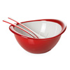 Miska + Durszlak + Łyżki Do Serwowania Czerwone