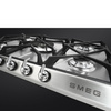 Smeg - Płyta Gazowa, 70 Cm, Victoria, Inox Victoria Sr975Xgh Stal Nierdzewna (Chromowane Pokrętła).