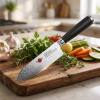 Małe santoku Fissman Kensei Musashi 14 cm, damast VG10, rękojeść G10