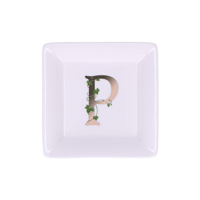 Talerzyk Kwadratowy 10 cm, Wzór P - La Porcellana Bianca