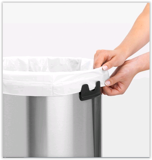 Kosz na śmieci Brabantia Touch Bin 60 l, stal matowa, z szerokim otworem