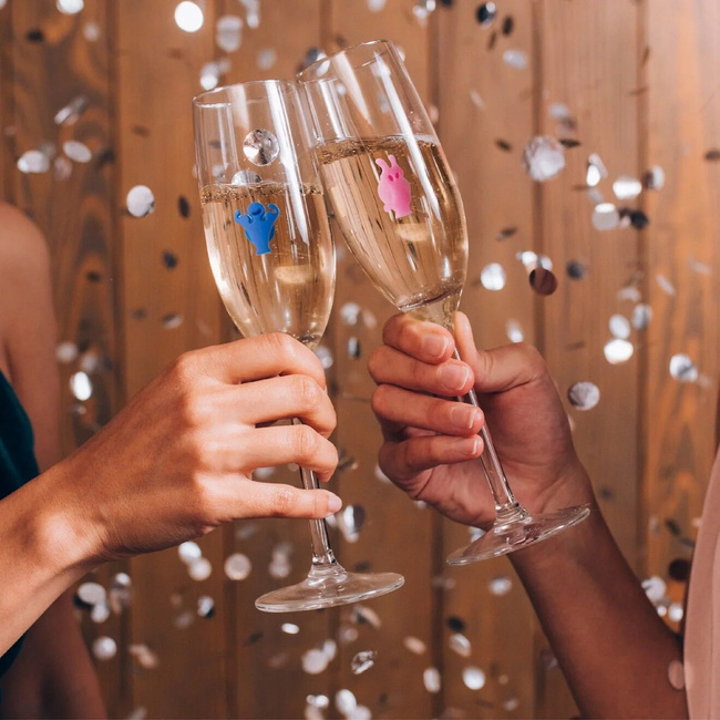 Znaczniki do kieliszków Vacu Vin Party People, 12 sztuk
